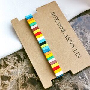 ❤️Roxanne Assoulin Rainbow Brite Bit X Bit Gold Colorful Enamel Stretch Bracelet